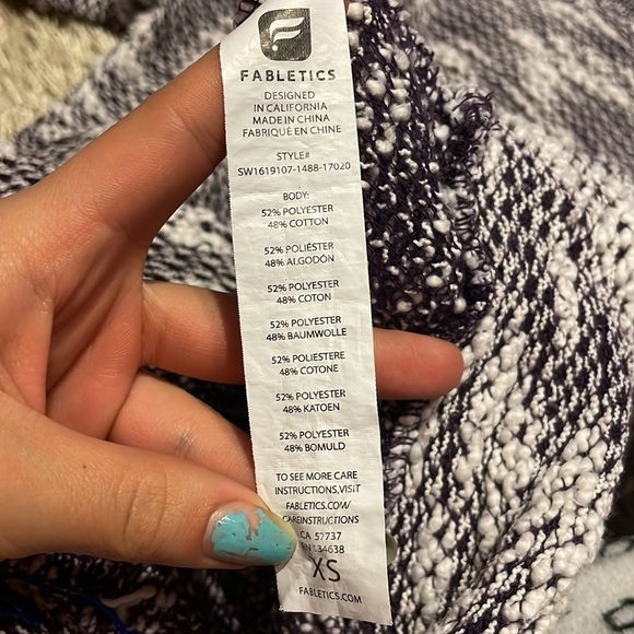 FABLETICS‎ Black and White Long Sleeve Active Sweater Size XS - Picture 6 of 10